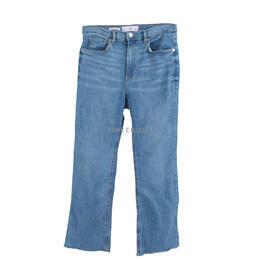 Mango Blue Jeans Unfinished Long Pants