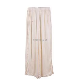 3Mongkis Cream Slit Long Pants