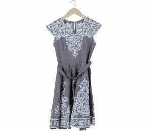 Putri Malu Grey And White Mini Dress