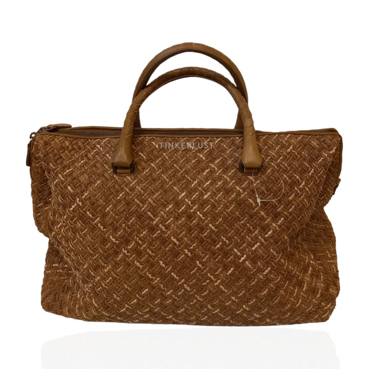 tas tote bag Bottega Veneta Brown Intrecciato Tote Bag Tinkerlust