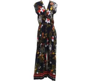 Zara Navy Wrap Floral Jumpsuit