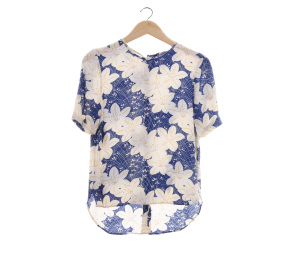 Zara Blue Floral Blouse