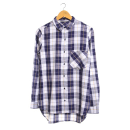 Zara Dark Blue Plaid Shirt