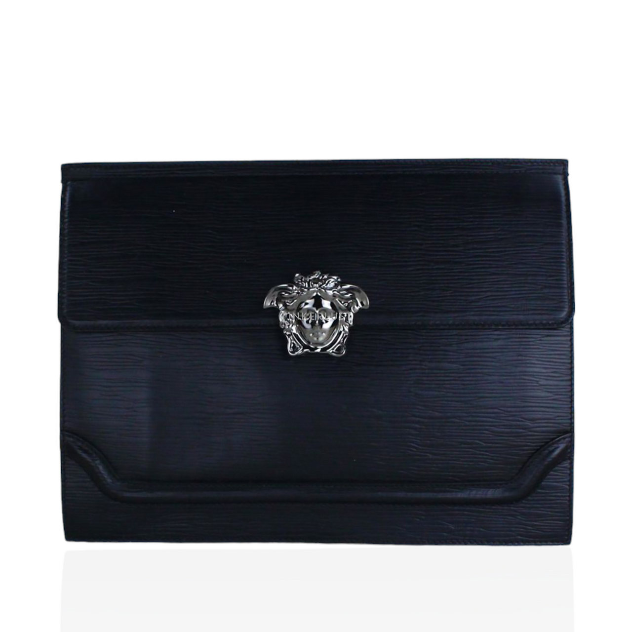 tas clutch Versace Medusa Leather Silver Clutch Tinkerlust