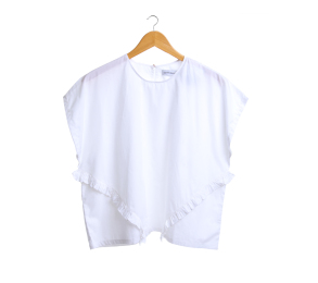 Cotton Ink White Ruffle Blouse