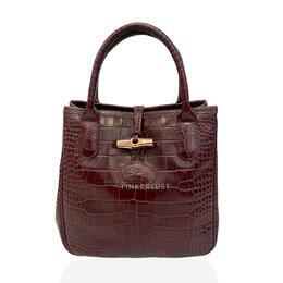 Longchamp Roseau Croco Emboss Handbag