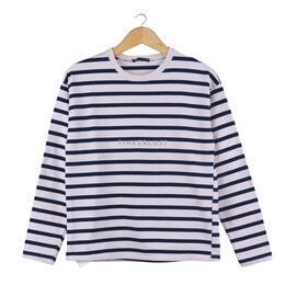 Zara Navy & Off White Stripes Long Sleeve T-Shirt