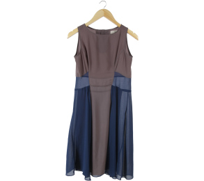 (X)SML Brown And Dark Blue Asymetric Sleeveless