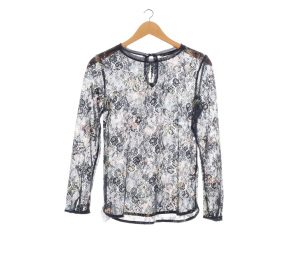 Zara Black Floral Blouse