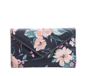 Bershka Black Floral Wallet