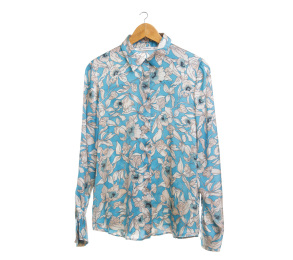 Zara Blue & Cream Floral Shirt