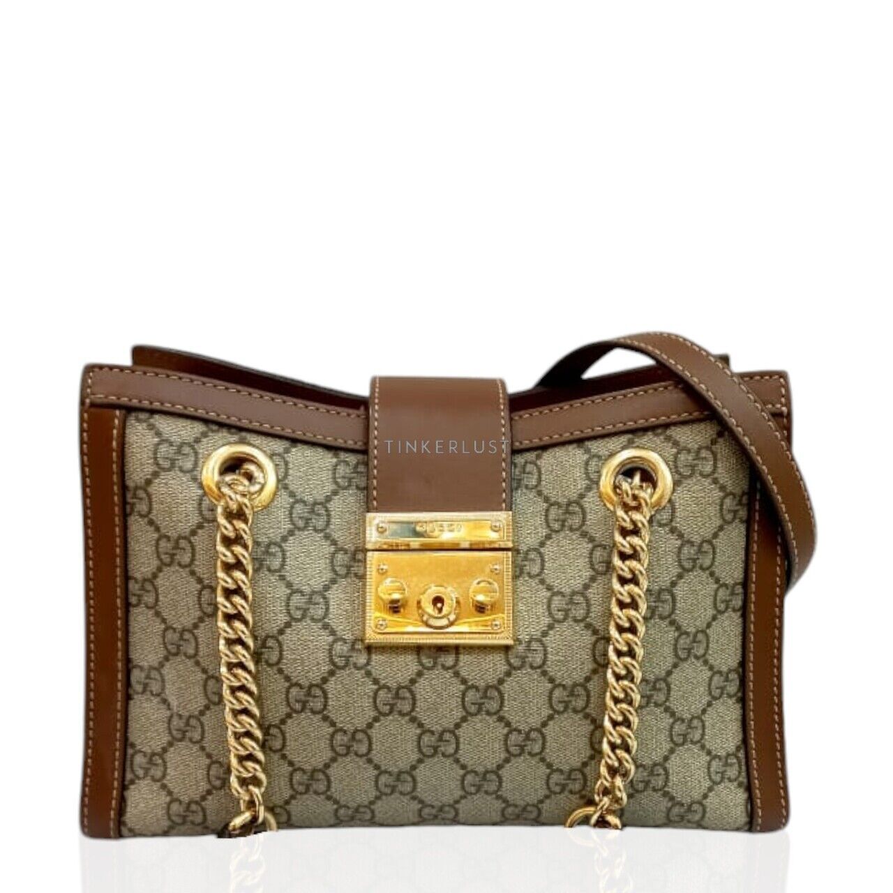 tas shoulder bag Gucci Padlock Small GG Supreme In Brown Canvas GHW 2021 Shoulder Bag Tinkerlust