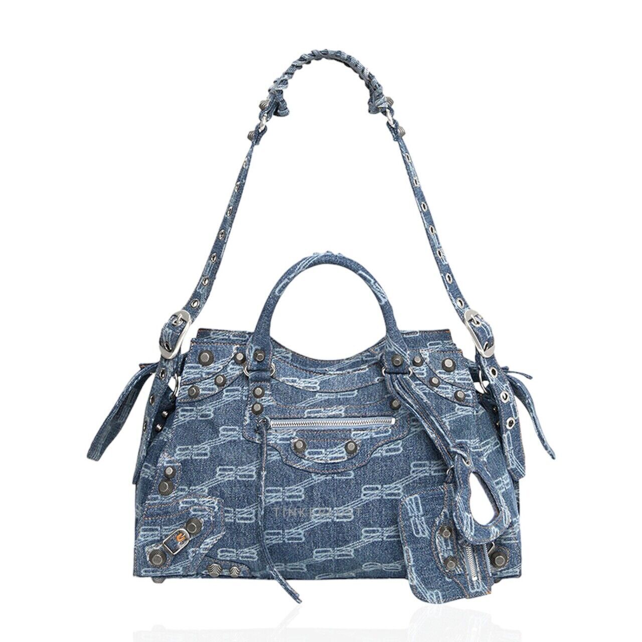 BALENCIAGA NEO CAGOLE CITY DENIM WASH ハンドバック 上品 バレンシアガ ハンドバッグ NEO CAGOLE CITY デニム BBロゴ