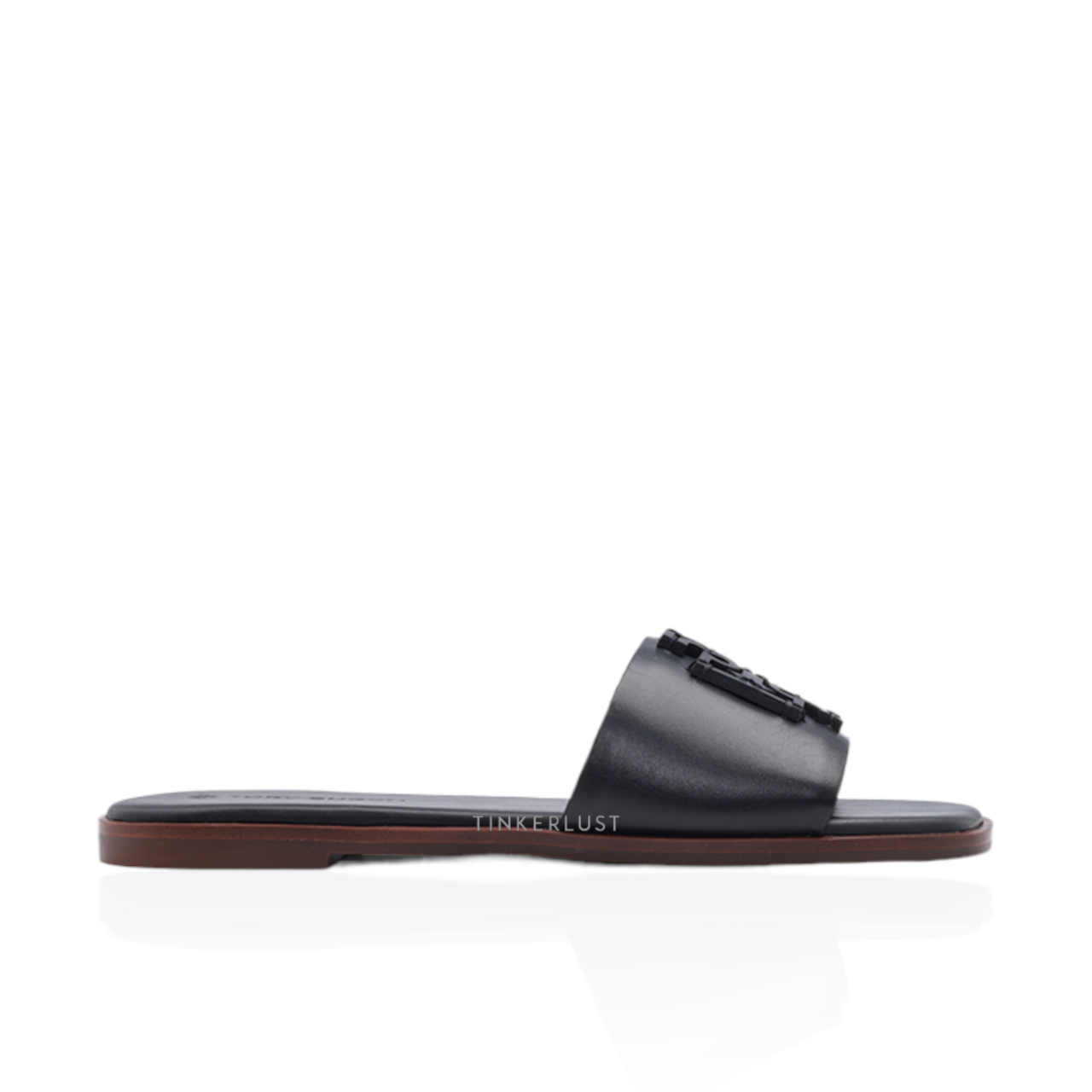 sepatu sandals Tory Burch Ines Slide Perfect Black with Tonal Logo