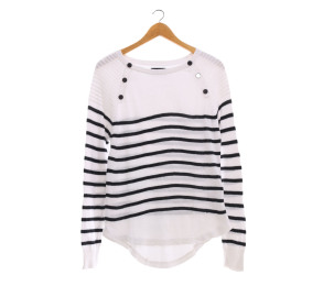 The Executive Striped Black & White Blouse