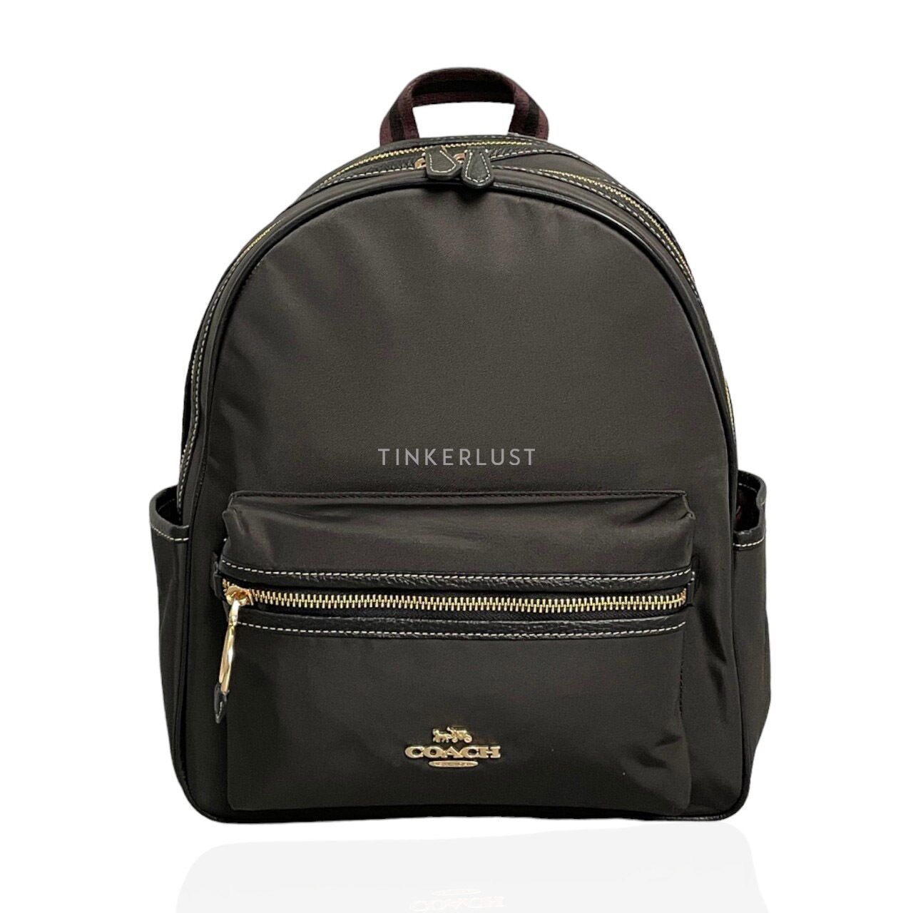 Coach nylon hot sale backpack black