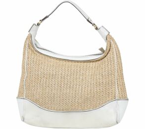 Calvin Klein White Plaited Shoulder Bag