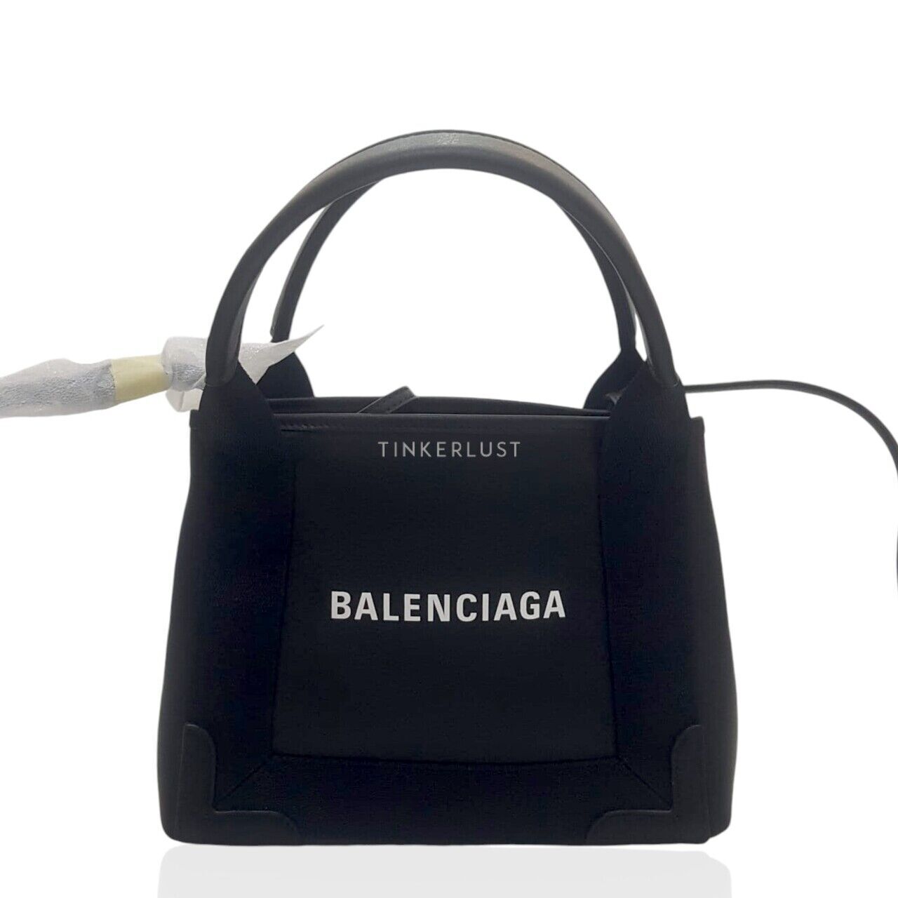 tas satchel Balenciaga Cabas XS Tote Leather Black Satchel
