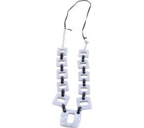 Furla Grey And Black Acrylic Necklace Jewellery