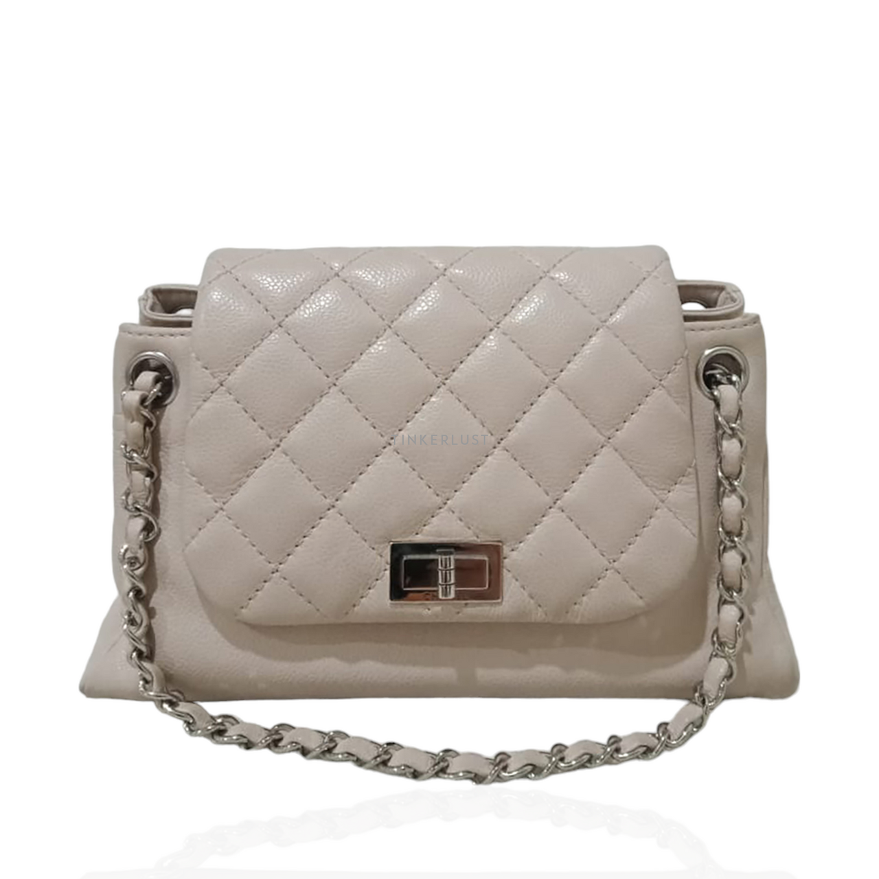 tas shoulder bag Chanel Triple Accordion Small Beige Caviar 12