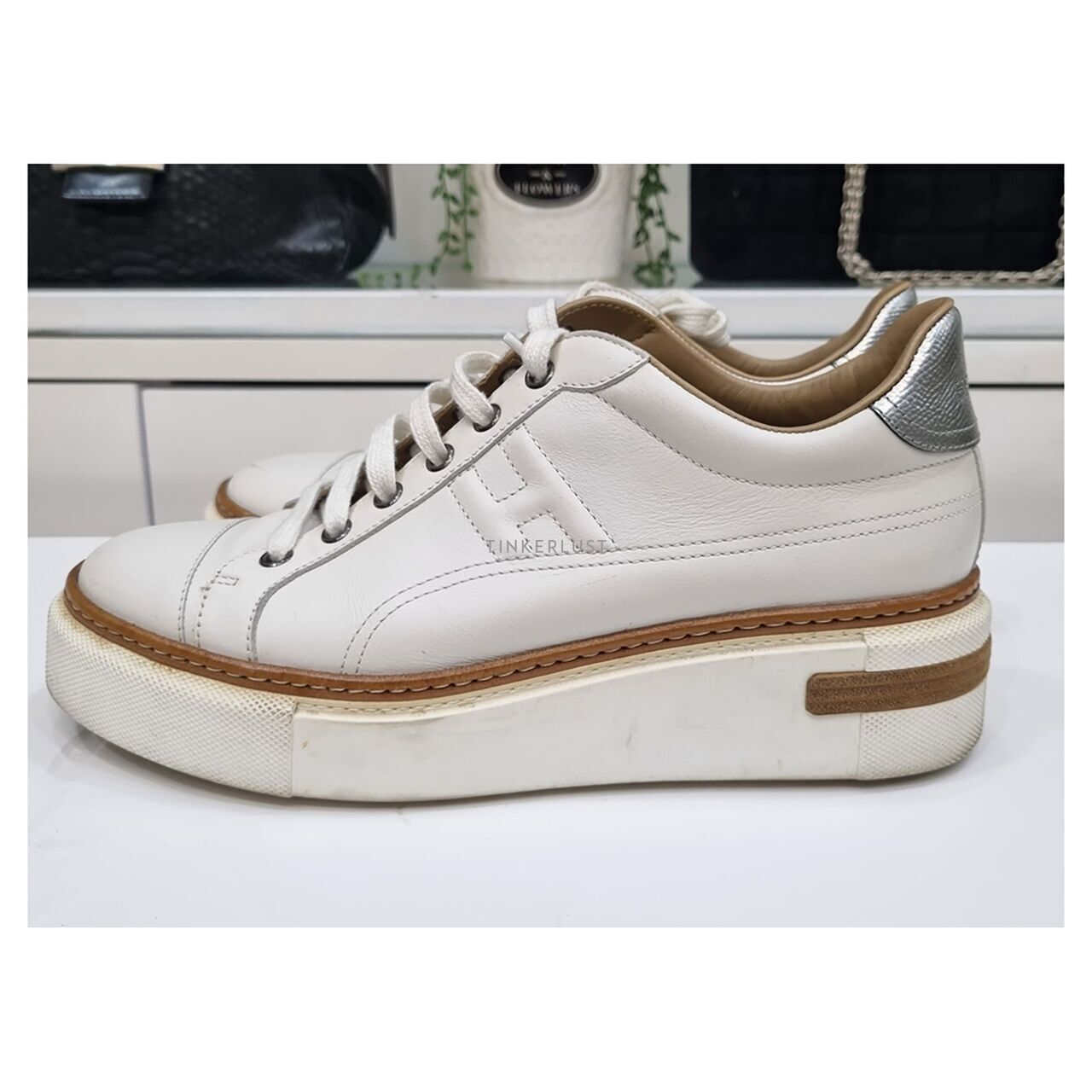 Hermes polo sneakers white best sale