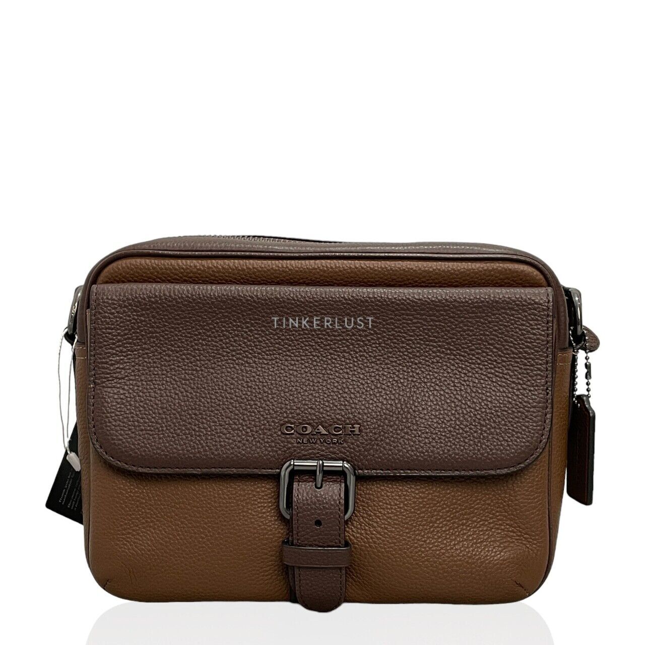 Brown leather crossbody bag coach best sale