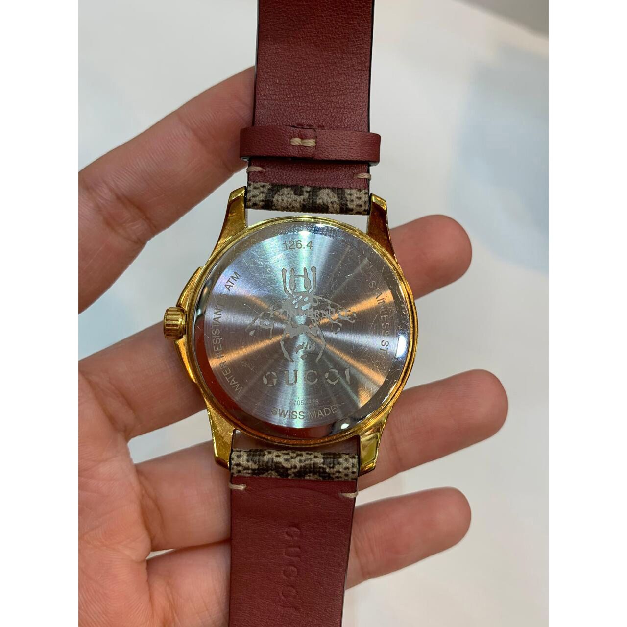 ★関税送料込★G-Timeless Ladies Pink Blooms Print YA1264038 Gucci G-Timeless Pink Blooms Print Dial Ladies Watch