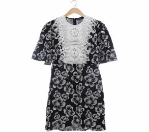 Zara Black & White Floral Mini Dress