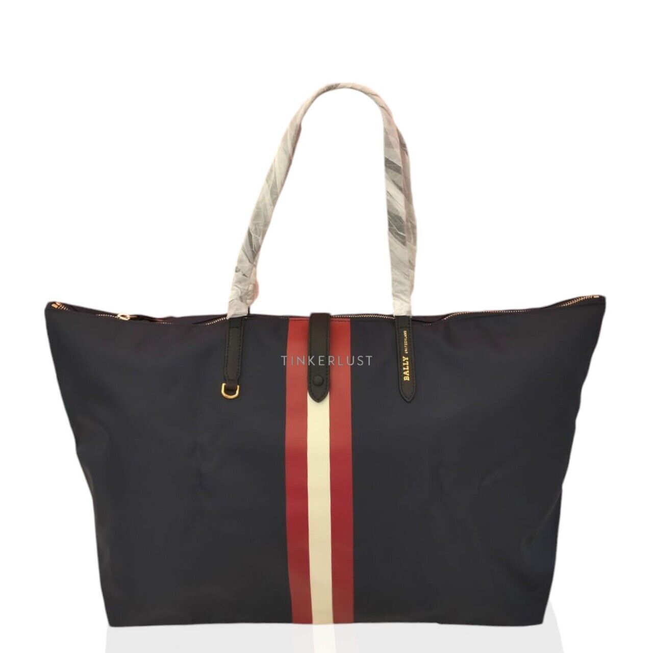 tas tote bag Bally Foldable Detachable Pouch in Navy Tote Bag Tinkerlust