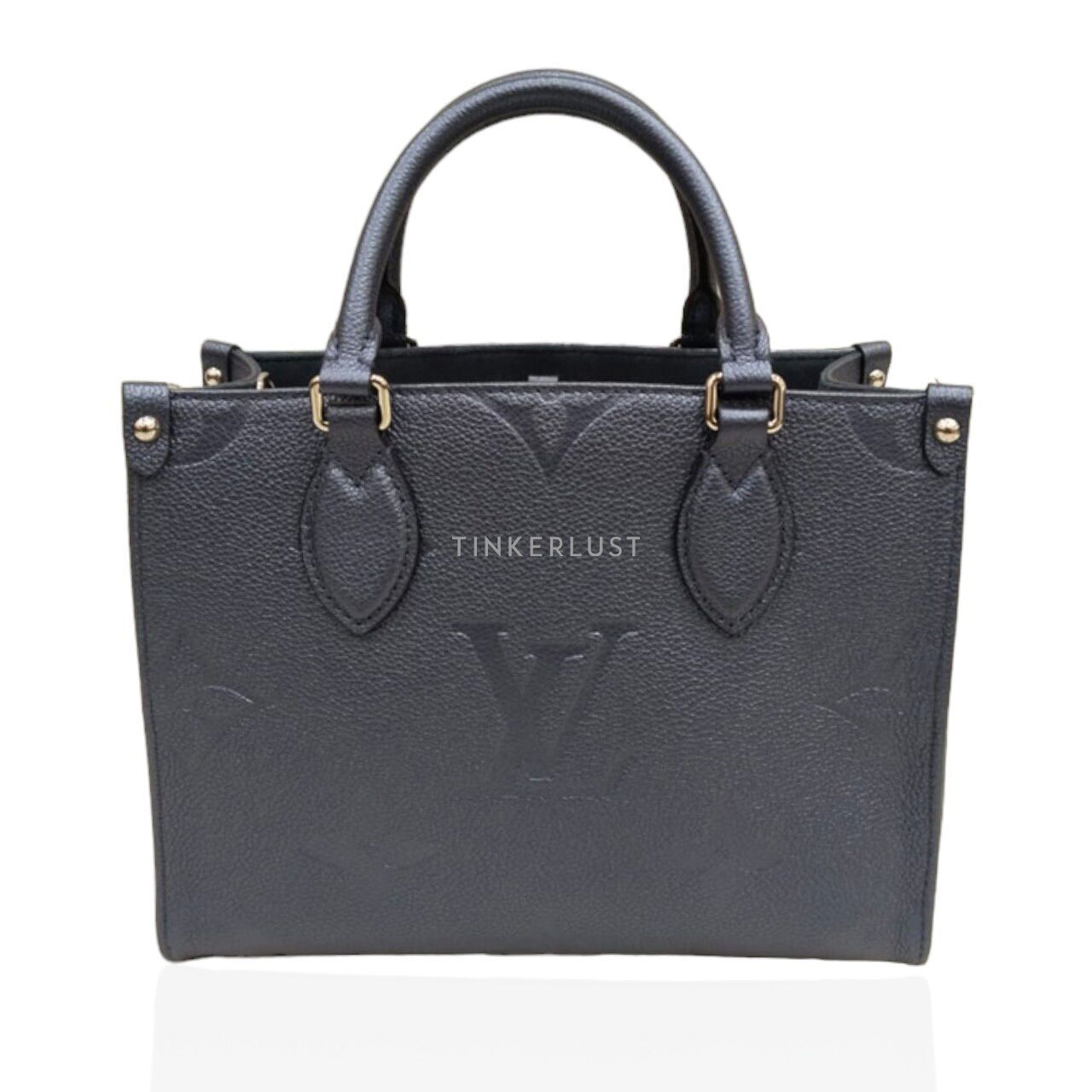 tas satchel Louis Vuitton OnTheGo PM Navy Empreinte Satchel Tinkerlust