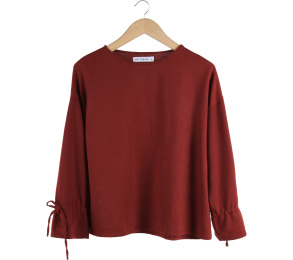 Cotton Ink Maroon Tied Blouse