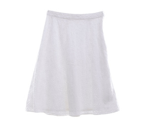 Banana Republic White Lace Midi Skirt