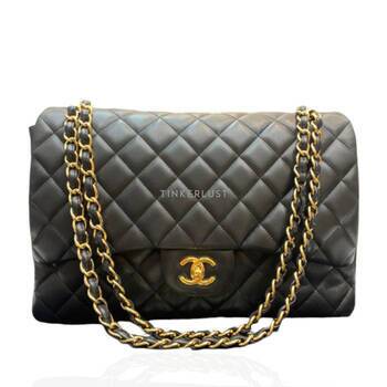tas shoulder-bag Chanel Classic Maxi Single Flap Black