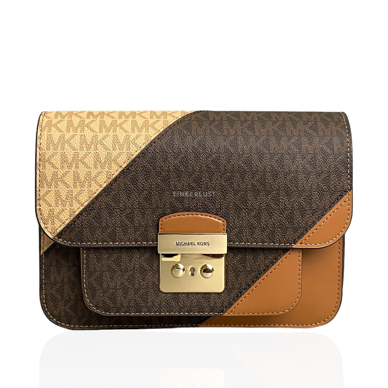 Michael kors sloan hot sale logo and leather satchel