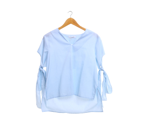 Shop At Velvet Light Blue V-Neck Blouse