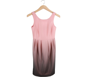 Kardashian Pink And Grey Gradation Sleeveless Midi Dress