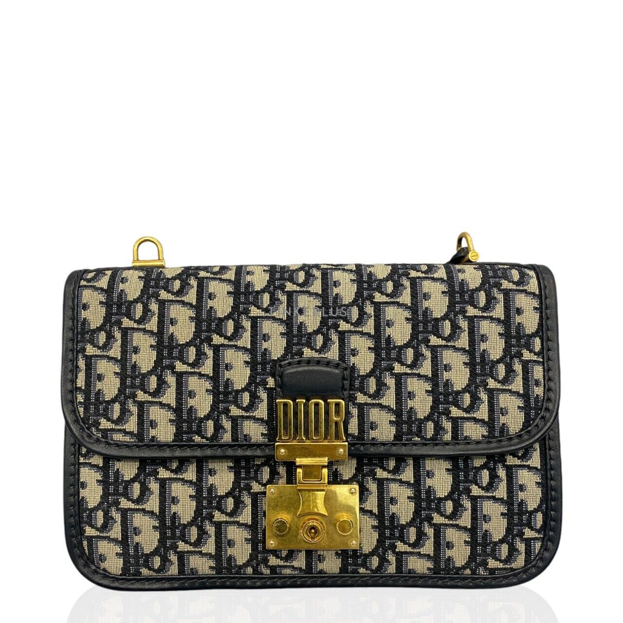 tas sling bag Christian Dior Addict Oblique Navy Canvas Ghw 2018 Sling Bag Tinkerlust