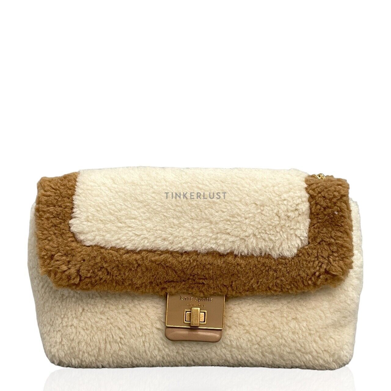 Kate Spade micro Ella shearling crossbody bag on sale