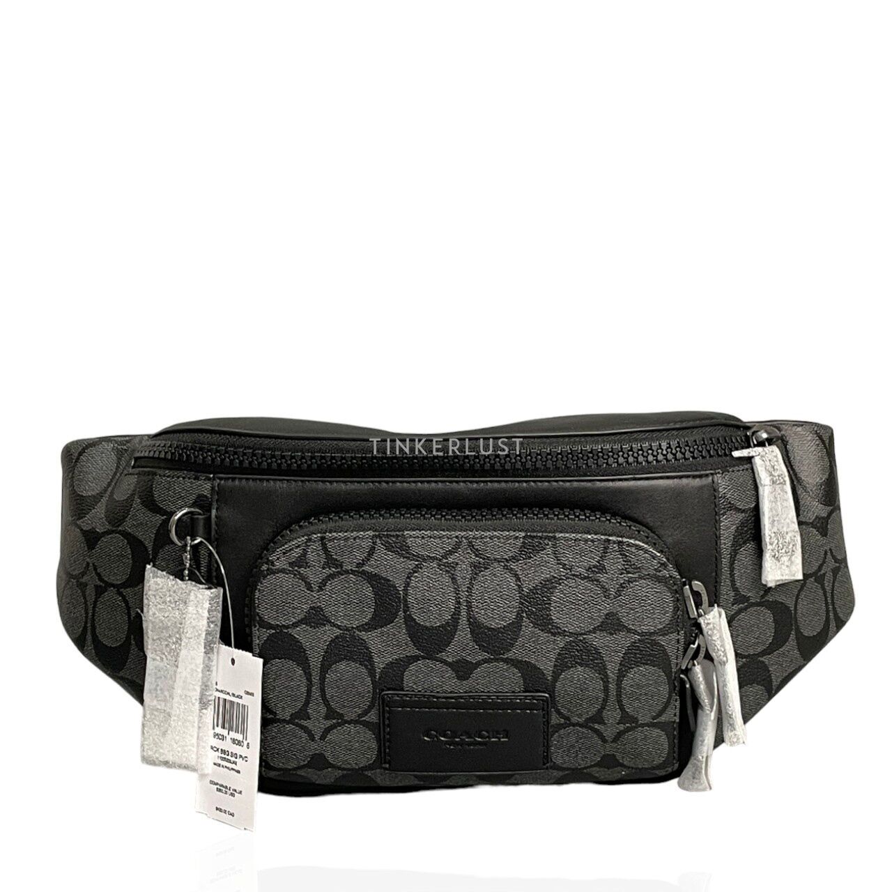 Track Belt Bag In Signature Canvas With Coach Patch Charcoal Sport