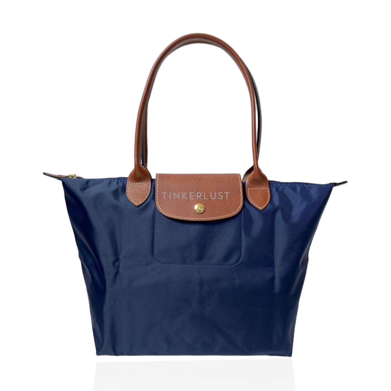 tas tote bag Longchamp Le Pliage Original Long Handle Navy Tote Bag Tinkerlust