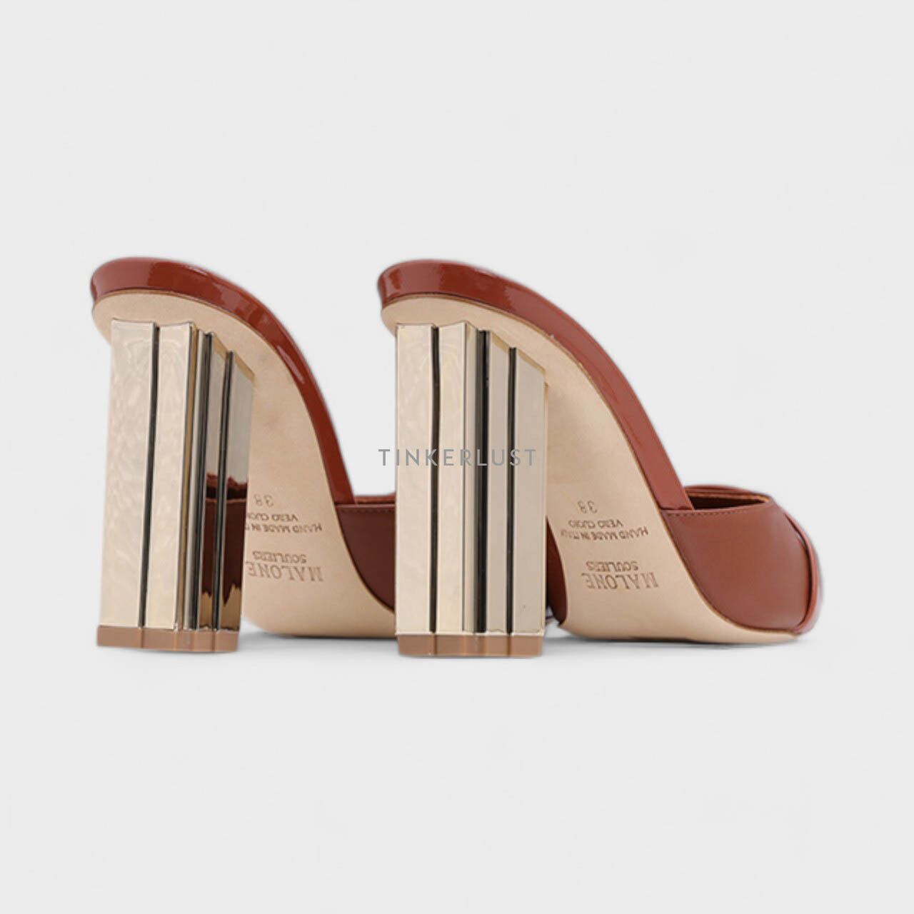 sepatu heels Malone Souliers Lexi Mules 90mm in Mustang