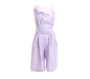 All-prim-up Purple Illusion Patterned Jumpsuit