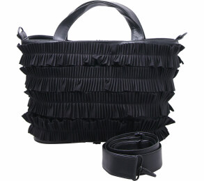 Mannequin plastique half cylinder pleats monochrome satchel