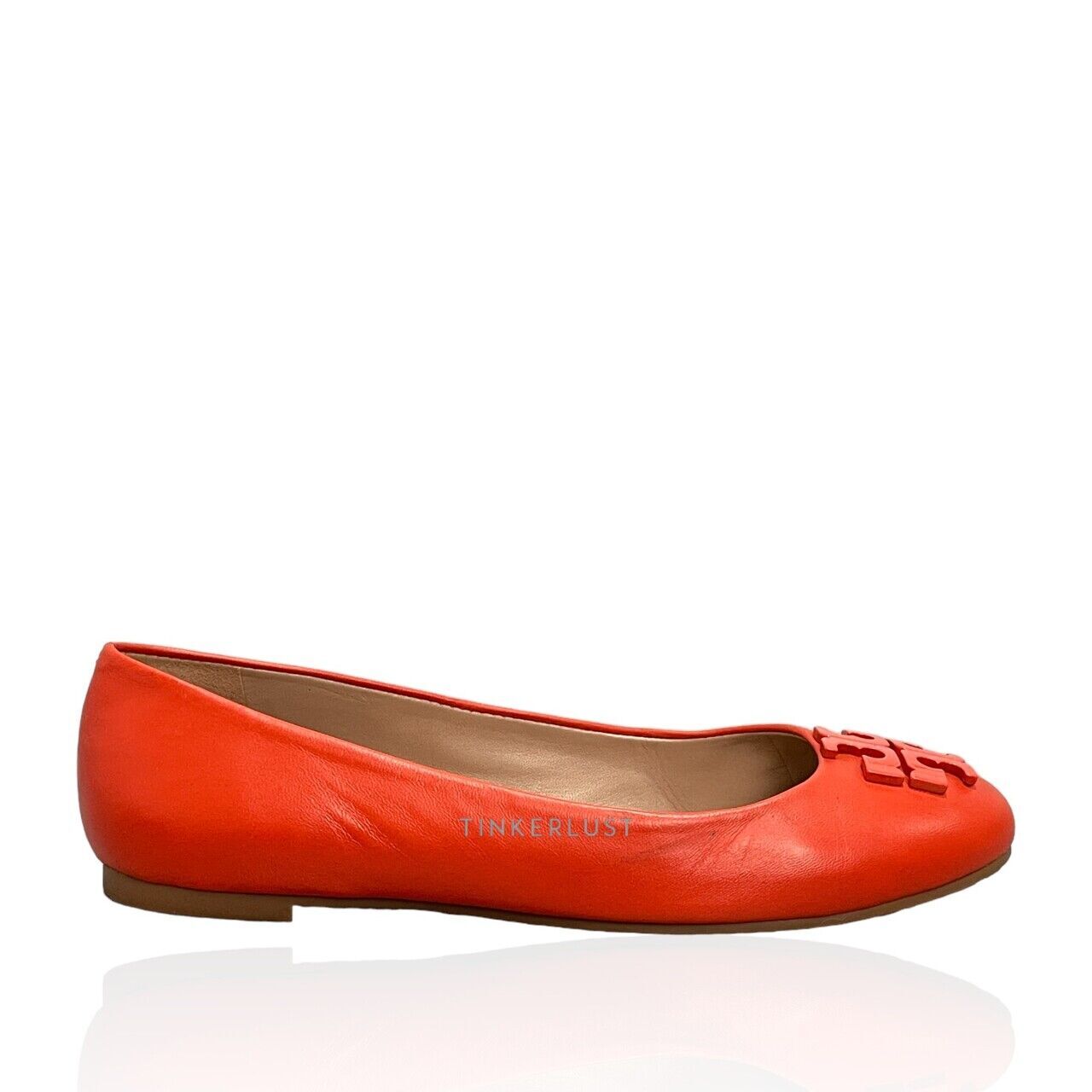 sepatu flats Tory Burch Lowell 2 Ballet Flat Orange Leather Flats Tinkerlust