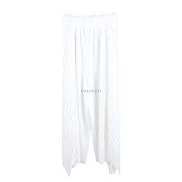 hellolilo White Pleats Long Pants