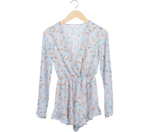 Audrey 3+1 Blue Floral Chiffon Jumpsuit