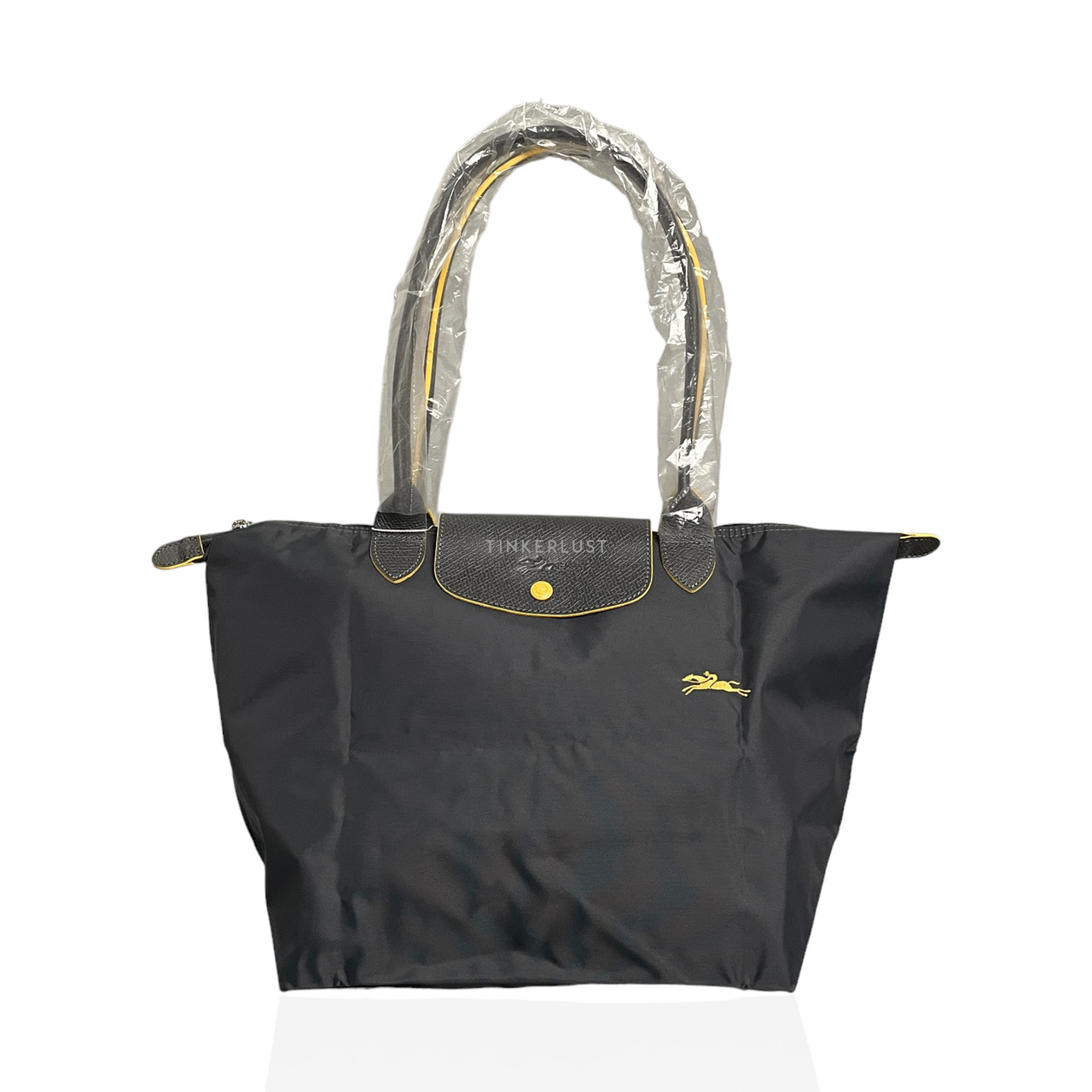 tas tote bag Longchamp Le Pliage Club Dark Grey Nylon Tote Bag Tinkerlust