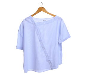 This is April Blue Striped Blouse