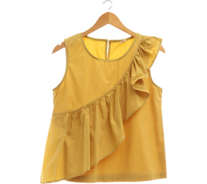 This Is April Yellow Ruffle Sleeveless