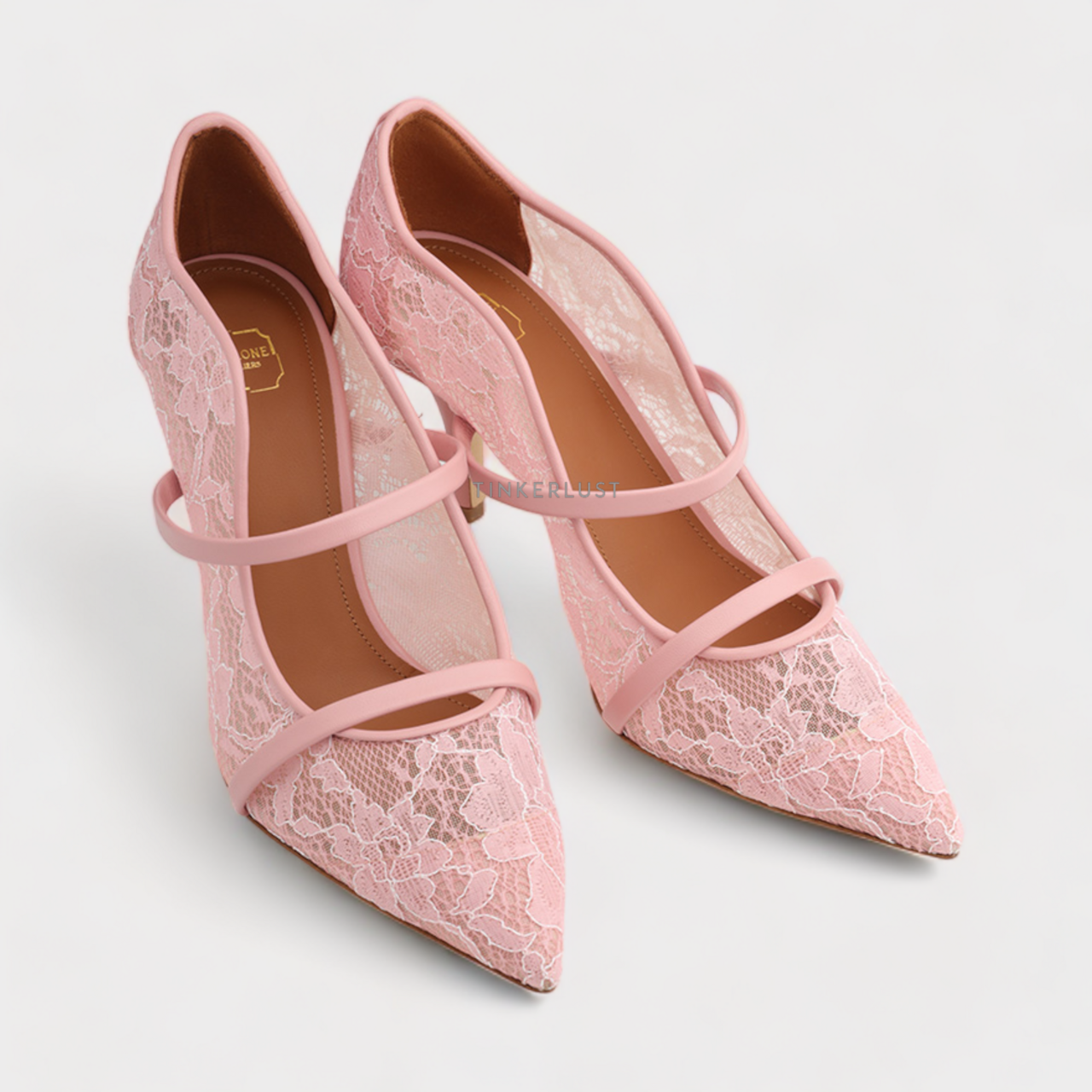 sepatu heels MALONE SOULIERS Maureen Lace Heeled Pumps 70mm